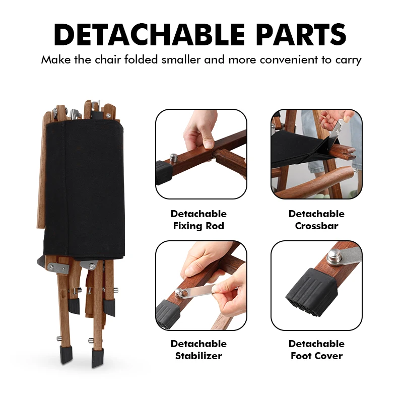 KingGear Outdoor Garden Customizable Canvas Portable Teak Beech Kermit Chair Foldable Wood Folding Camping Chair