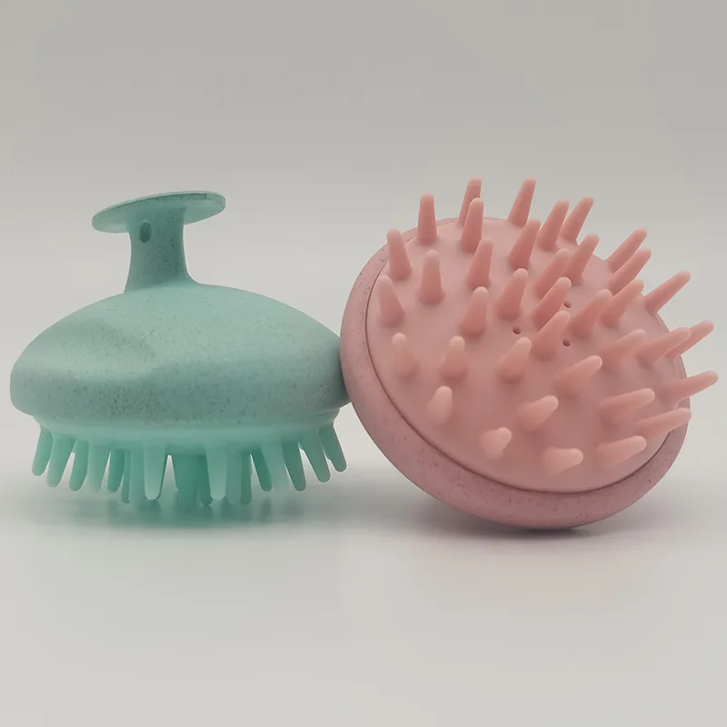 Wholesale  Eco-friendly New Material Wheat Straw Silicone Scalp Care Massager Shampoo Hair Brush