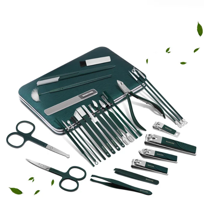 Manicure Kit Luggage Style BSCI Factory Acrylic Nail File Stainless Steel Scissors Fast Shipping Pedicure Kit