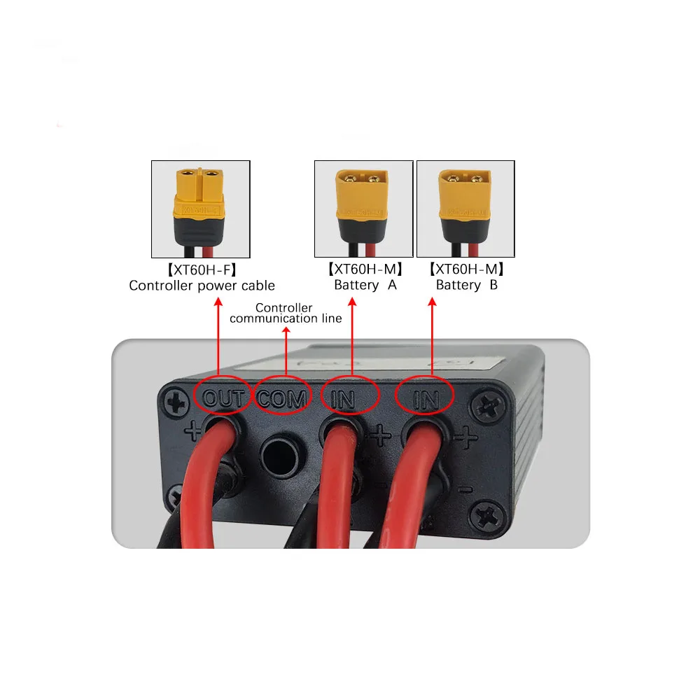 20V~72V 20A 30A 40A dual battery parallel module electric bike dual battery discharge converter