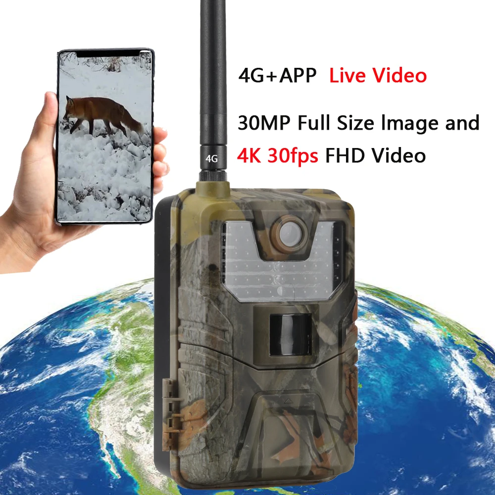 Фотоловушка с 4G живым потоком для наблюдения за дикой природой охотничья камера