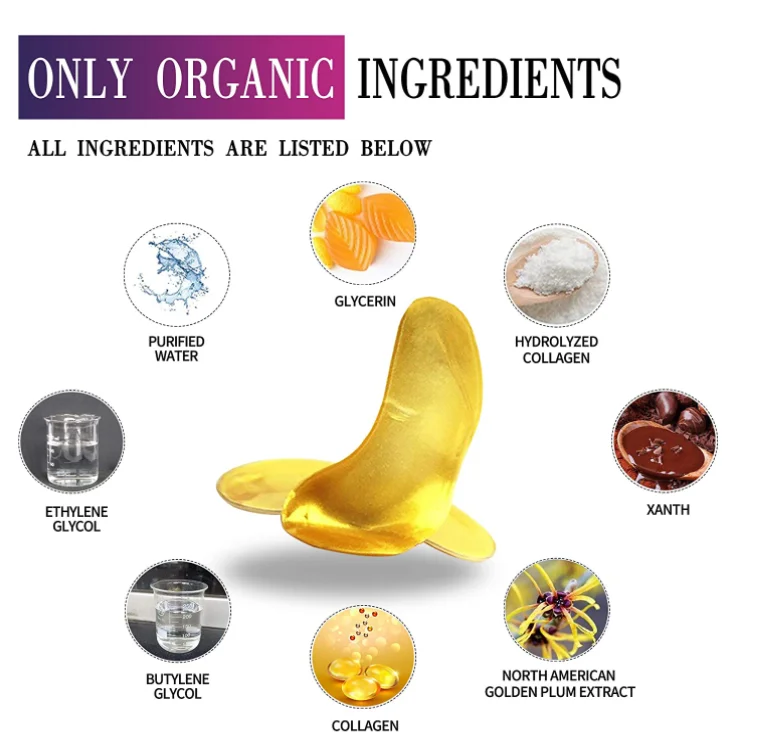 24k Gold Crystal Collagen Eye Mask Patches Anti Aging/Dark Circles/Puffiness Moisturizing Eye Patch Gel Eye Pads