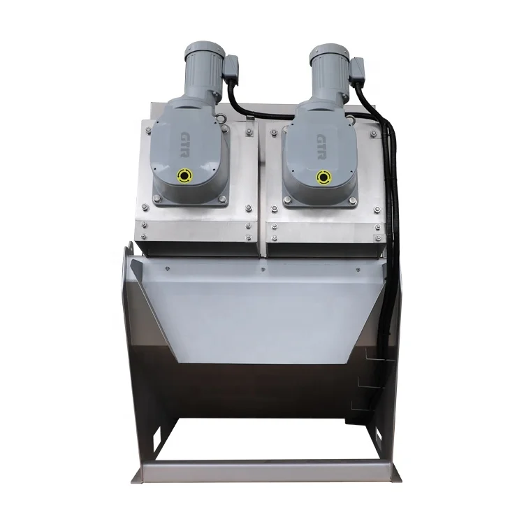 volute screw press sludge dehydrator dewatering machine in sewage mud drying project