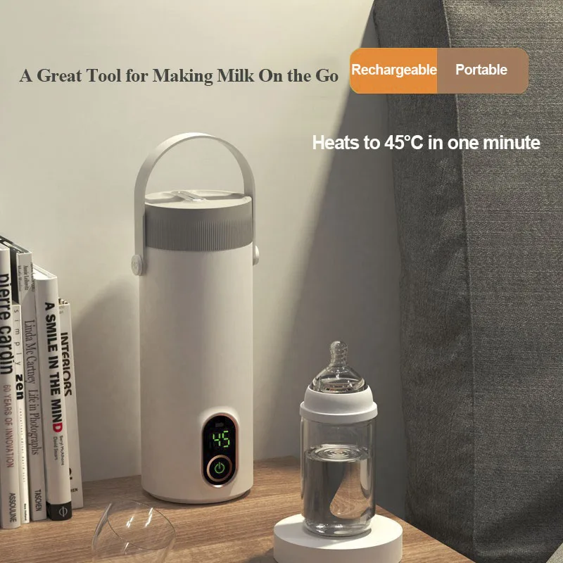 Travel Electric Kettle Stainless Steel Portable Kettle for Water Tea Coffee 4 Temperature Control Water Boiler Heated Travel Mug