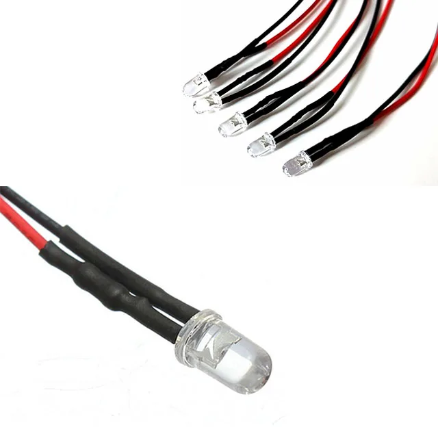 Diode-Bulbs Led-Light-Lamp Clear Emitting Bright-Water 5mm 10mm  Constant Pre-Wired Flashing LED Bright