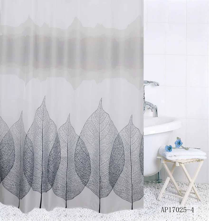 Bathroom curtain/ OEM custom 3D printed 100% polyester fabric shower curtain