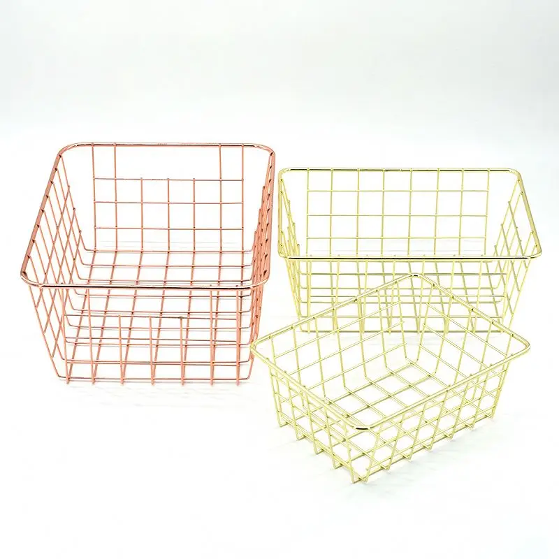 Fruit Basket for Kitchen High Quality Metal  Storage basket Rose gold basket