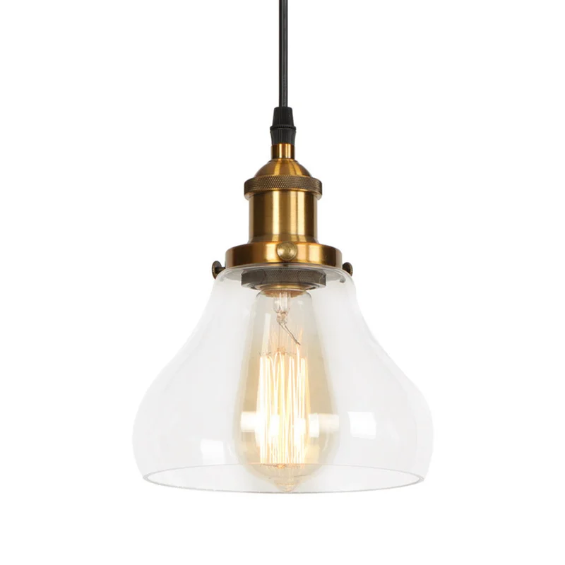 Popular bell glass chandelier middle size farmhouse decorative pendant light for kitchen island