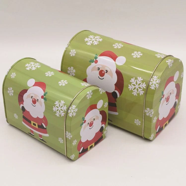 christmas tin can container cookies xmas metal letter box shape santa christmas tin cans