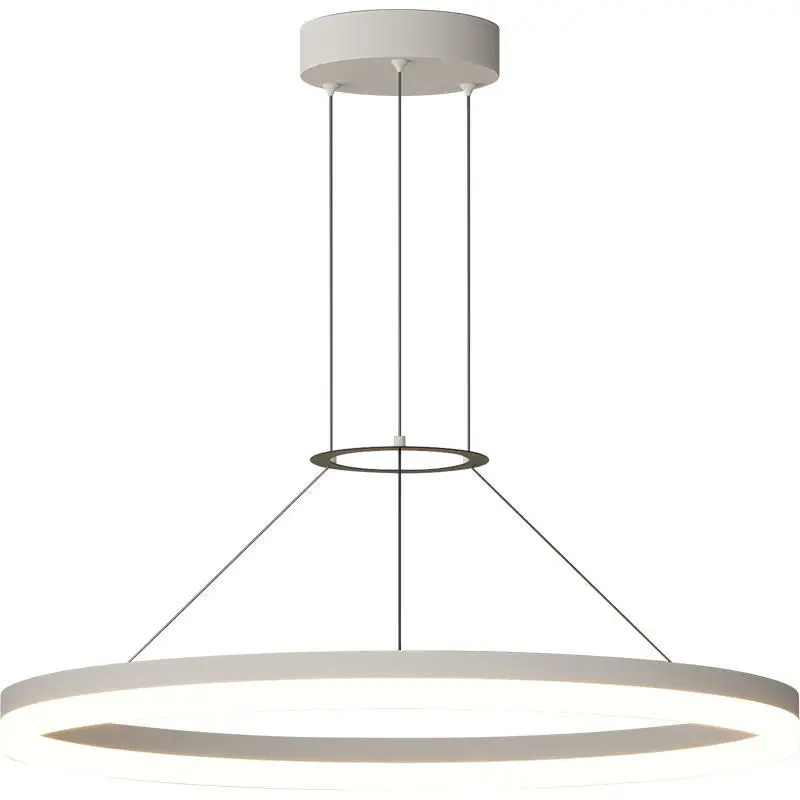 Rings style home decor led pendant light cheap kitchen dining round hanging lamp low ceilings nordic modern black LED chandelier