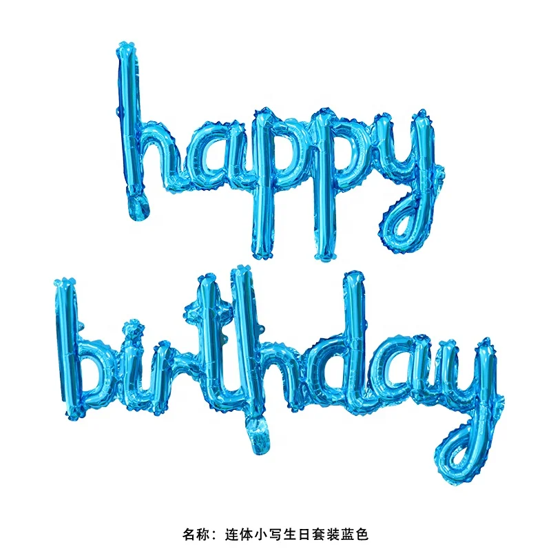 Фольгированные воздушные шары с надписью «Happy Birthday»