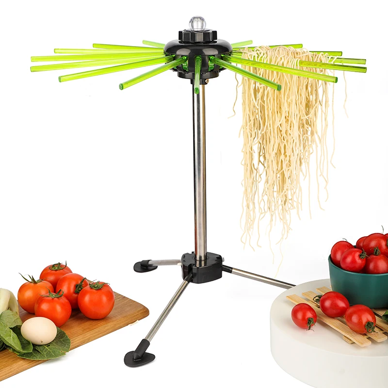 
Latest Release One Button Foldable Function Pasta Holder Stand Dryer Drying Rack 