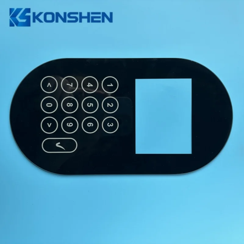 Custom 2mm Silkscreen Tempered Glass Combination Lock Touch Screen Switch Glass Panel For Smart Home