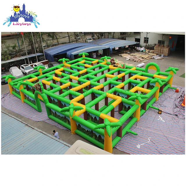 Lilytoys Large indoor and outdoor tapauline pvc inflatable maze obstacle course game for commerce,kids party,event