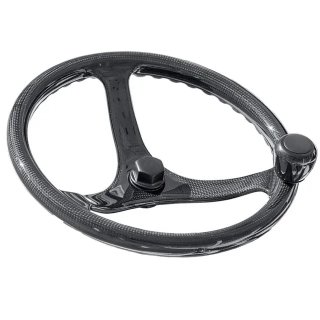 Carbon fiber power steering wheel for boat and yacht