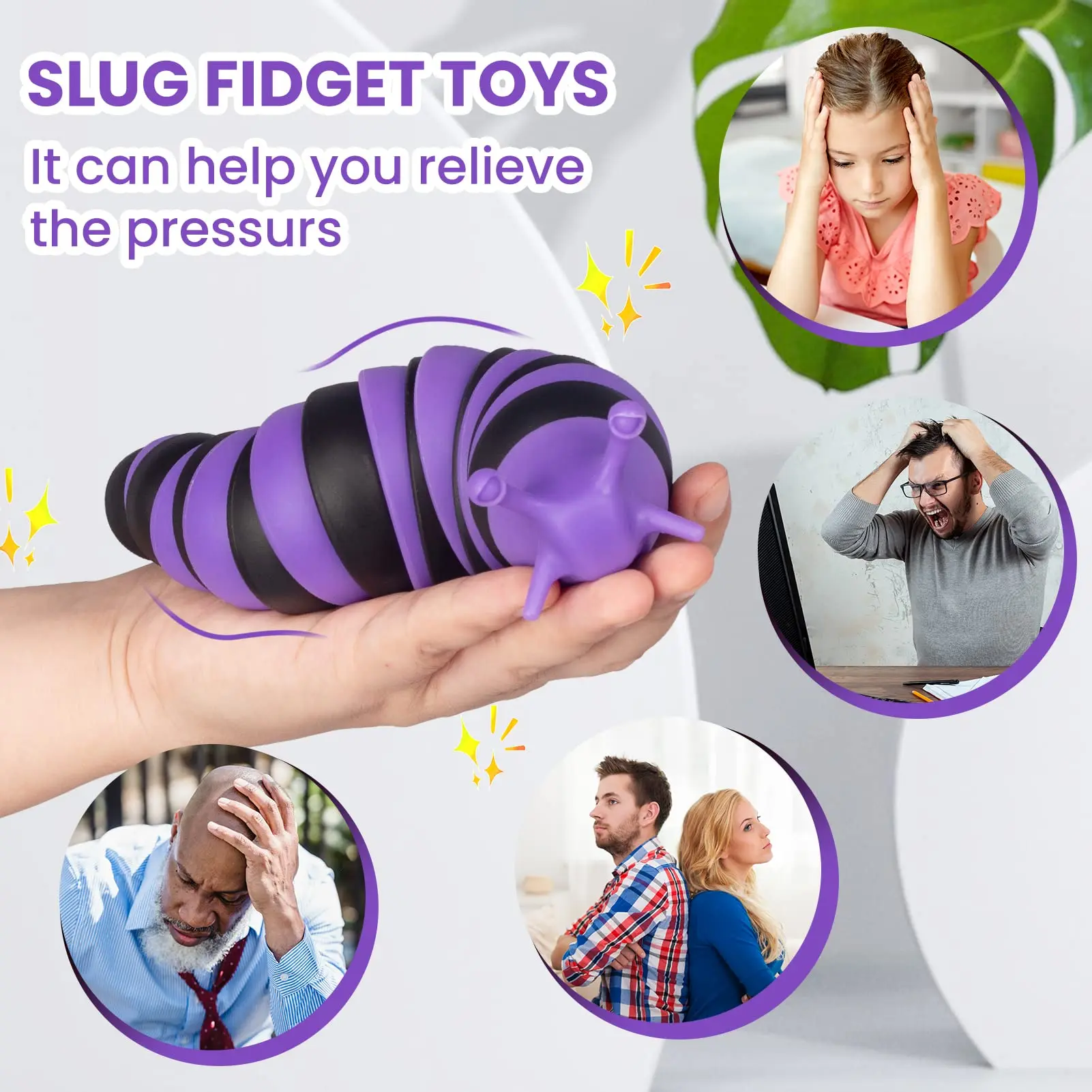 2023 New! Fidget Slug Fidget Toy on Tiktok Anti-stress Decompression Caterpillar Inchworm Articulated Stretch Slug Toys