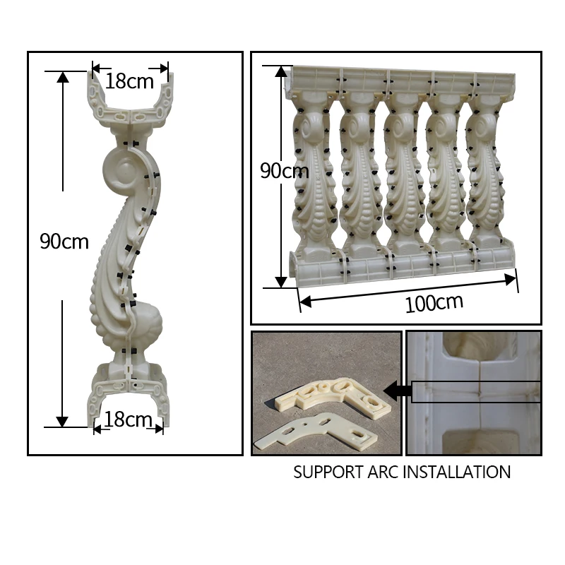 Fast Delivery concrete baluster molds balustrade moulds reusable fence post railing balister barrier vase pillar balcony bollard