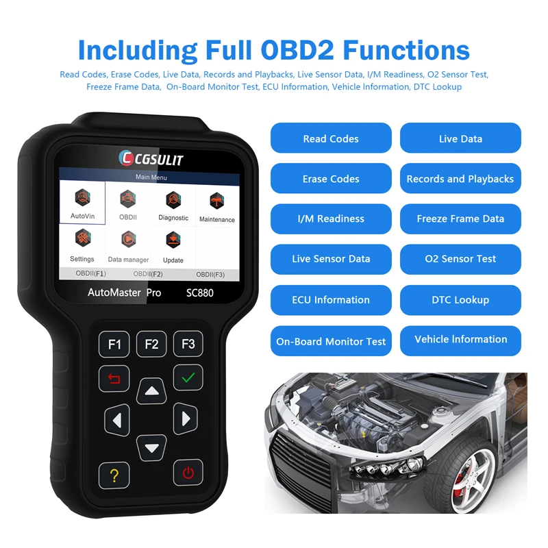 Автомобильный универсальный сканер SC880 Autel Auto Obd2 автомобильный Obd 2 Код Abs Srs для тяжелых грузовиков и