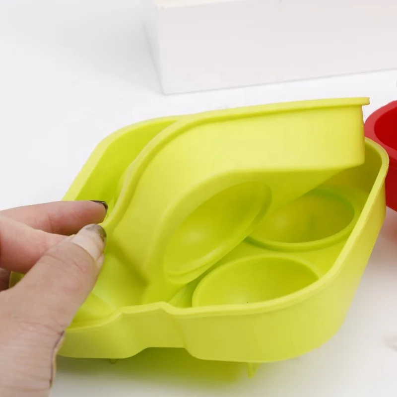 Factory price silicone Ice Cube Trays Silicone 4 Spheres Whiskey Ice Ball Maker Large Square Ice Cube Molds
