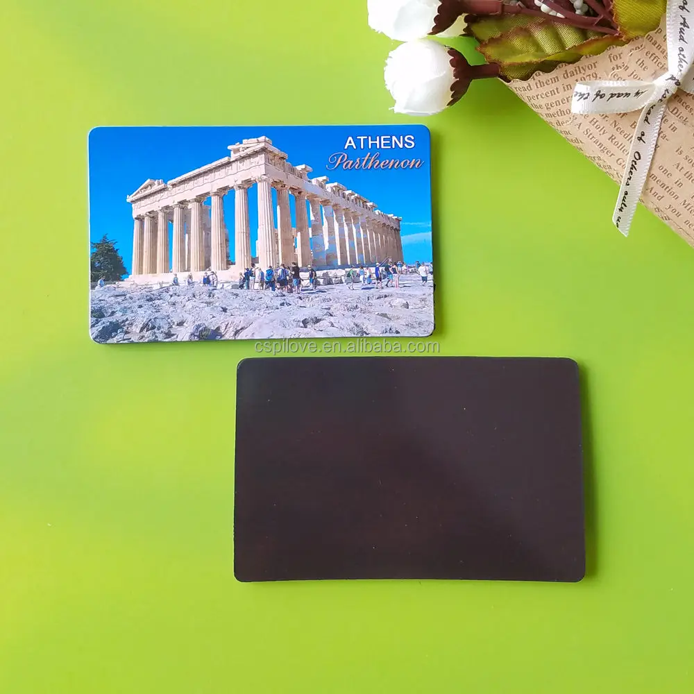 Factory custom kinds of size Greece Scenic Area Souvenirs gifts paper  full color printing rubber fridge magnet