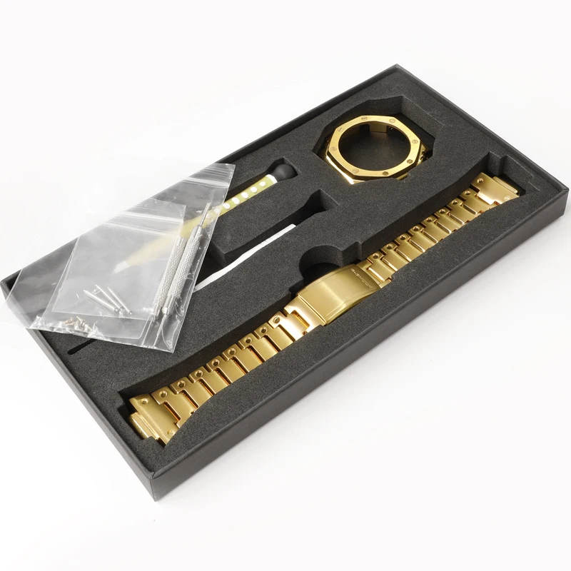 GA2100 316L Stainless Steel Watch Band Metal Strap Metal Case Modified Replacement for G Shock GA-2100/2110 Watch Accessories