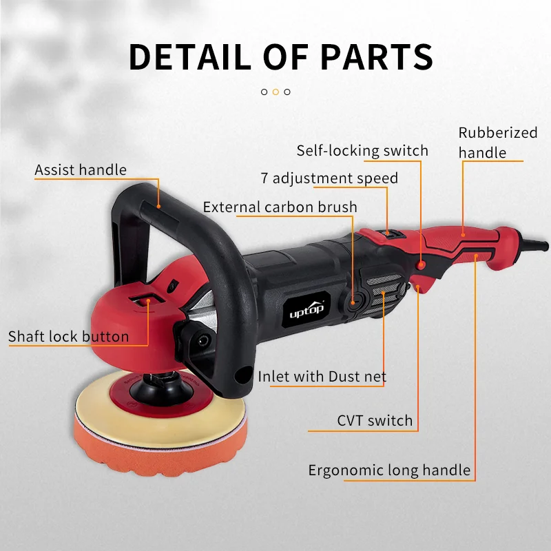 Industry Level 1500w Original Powerflex NRG Type 1500w 180mm Rotary Car Polisher