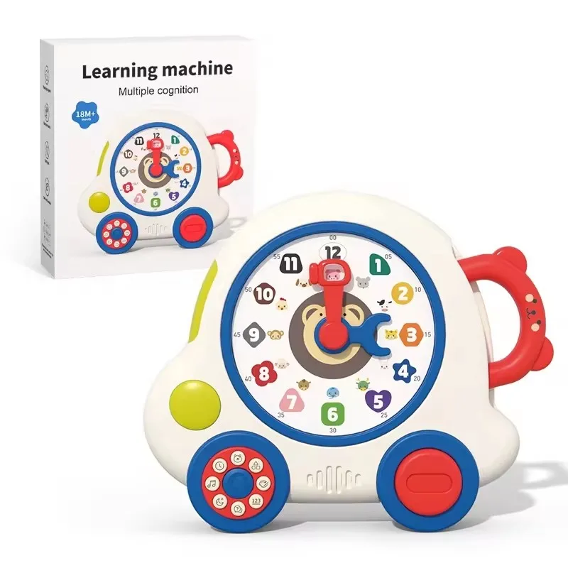 yuwei learning clock toy toddlers early education cognitive teaching clock toy learning machine for kids with music light