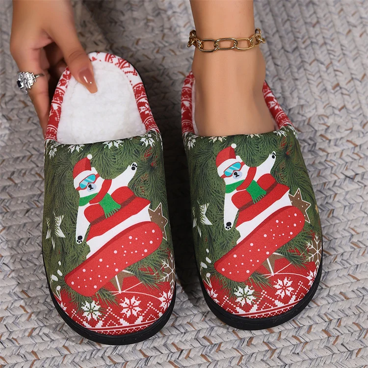 Soft Memory Foam Non-Slip Indoor House Slippers Home Shoes for Christmas Bedroom Hotel Travel Spa