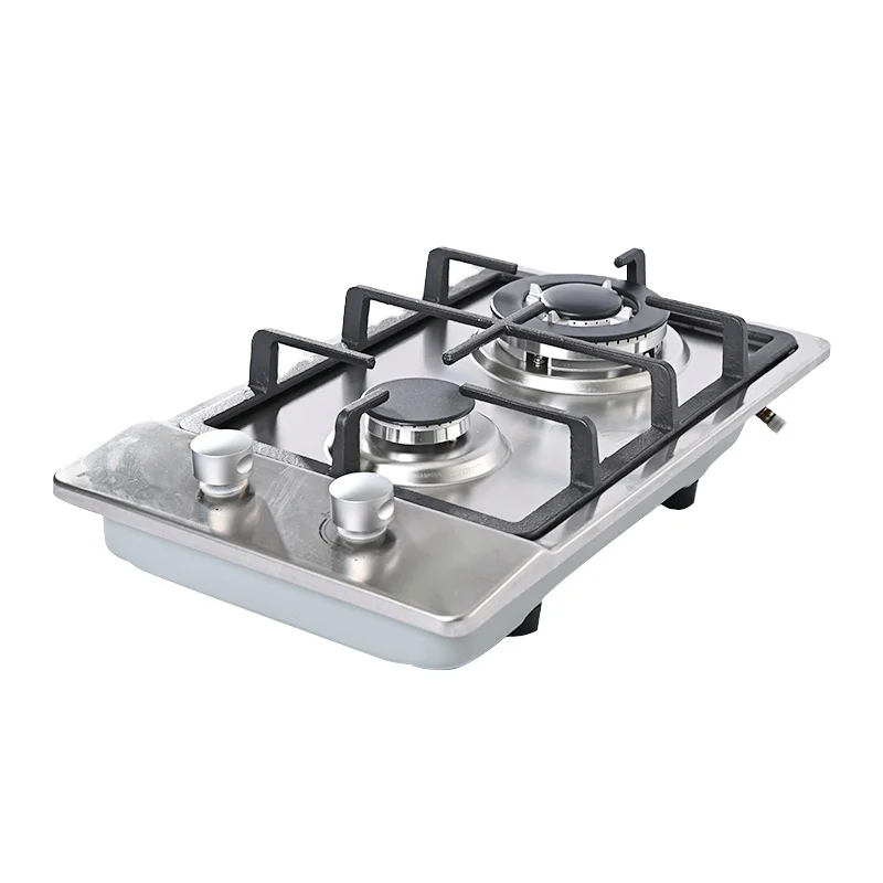 High quality Factory Direct Selling  Stainless Steel  Double Burner Built-in Home Kitchen Appliance Gas Cooker