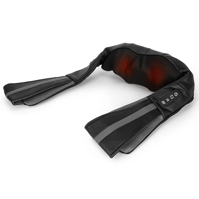 
Latest design portable shiatsu kneading health care electric back neck and shoulder massager with heat 