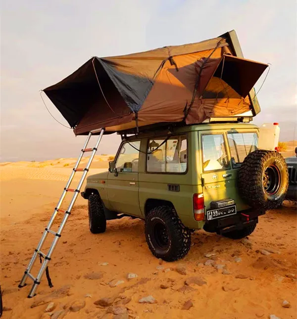 2022 Roof top tent 4x4 overland hard shell 4 man roof top tent with extension awning