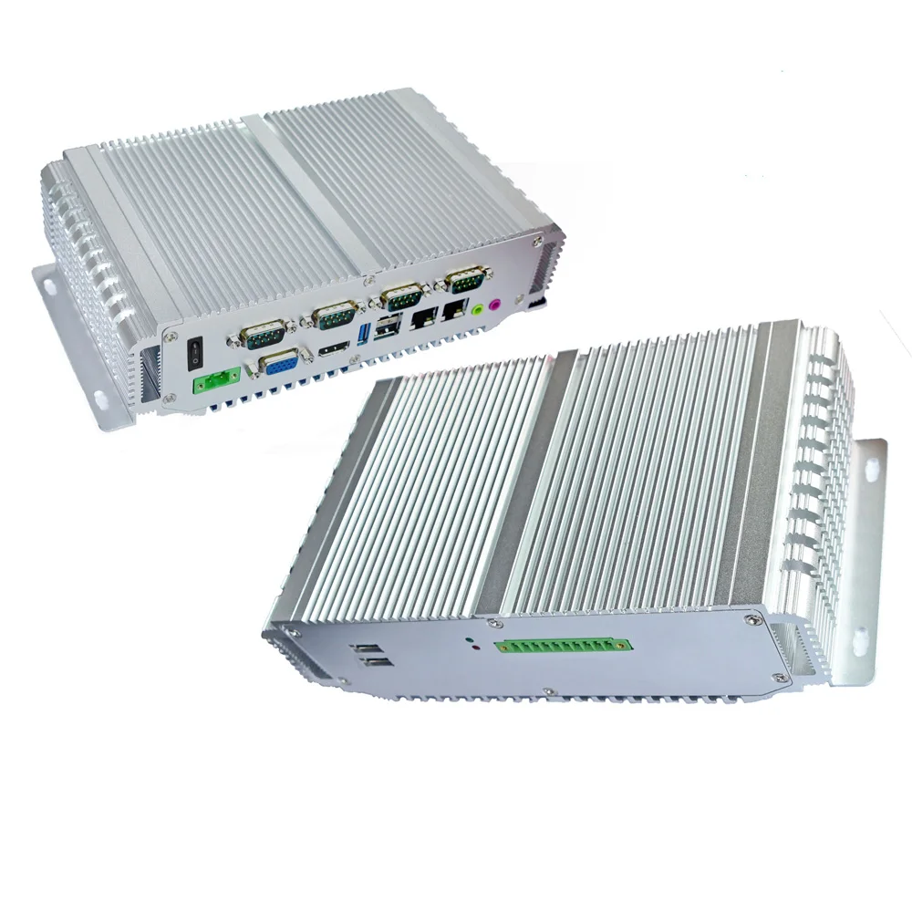 Fanless Mini PC Intel Celeron J1900 N2930 CPU 2.0GHz 4Gb RAM 64Gb SSD Industrial Computer 2 LAN 4 USB