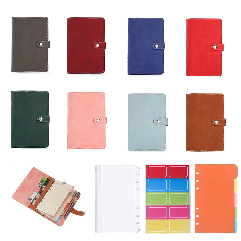 New Makaron A6 Binder Notebook Cash Budget Hand Book Planner Office Stationery Supplies Loose Leaf Binder Notebook