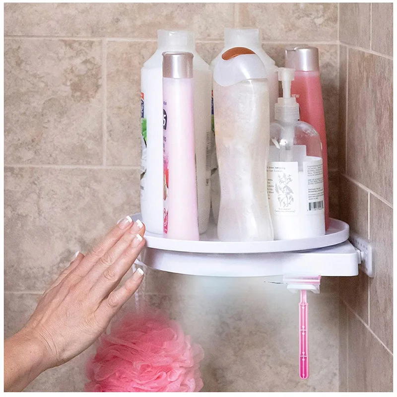 
Bathroom Corner Shelf 360 Rotating Triangle Shelf 