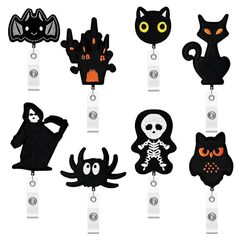 Wholesale Custom Halloween Badge Holder Accessories Retractable Cute ID Nurse Badge Reel