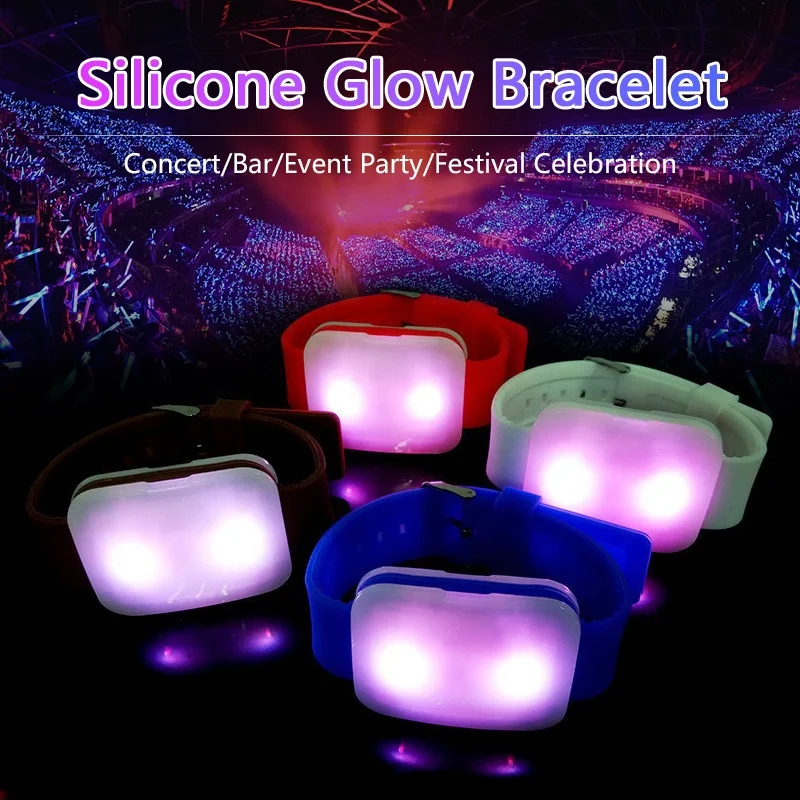 Night Party Supplies LED Glow Wristbands Blink Luminous Lighting Flashing Customized LED Glow Bracelets