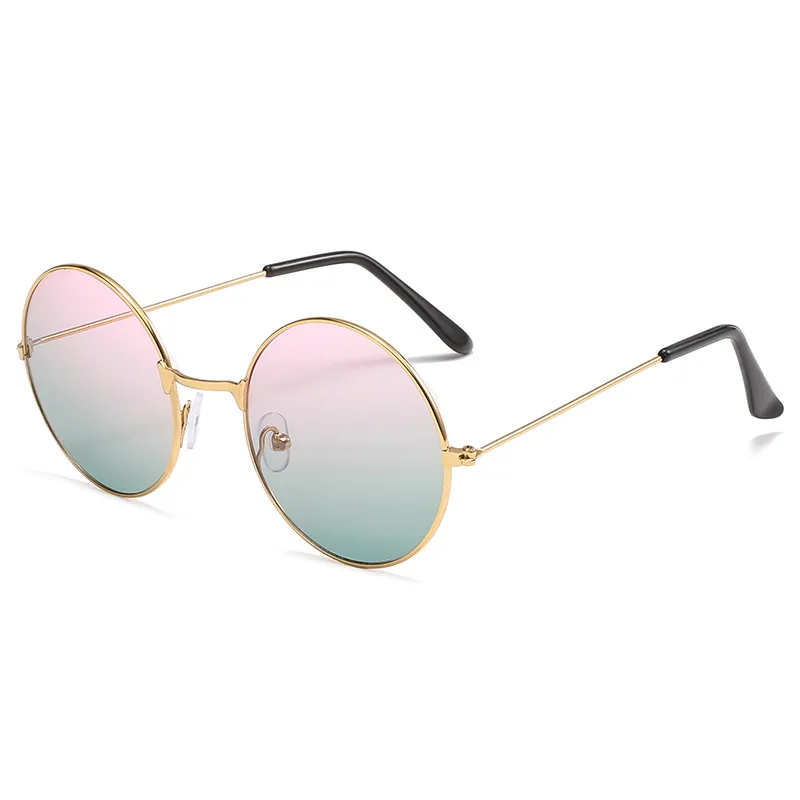Customized Logo Men Women Sun glasses Ray Round Classic Frame Popular Brand Design Rose Gold Metal Wholesale Luxury Sunglasses