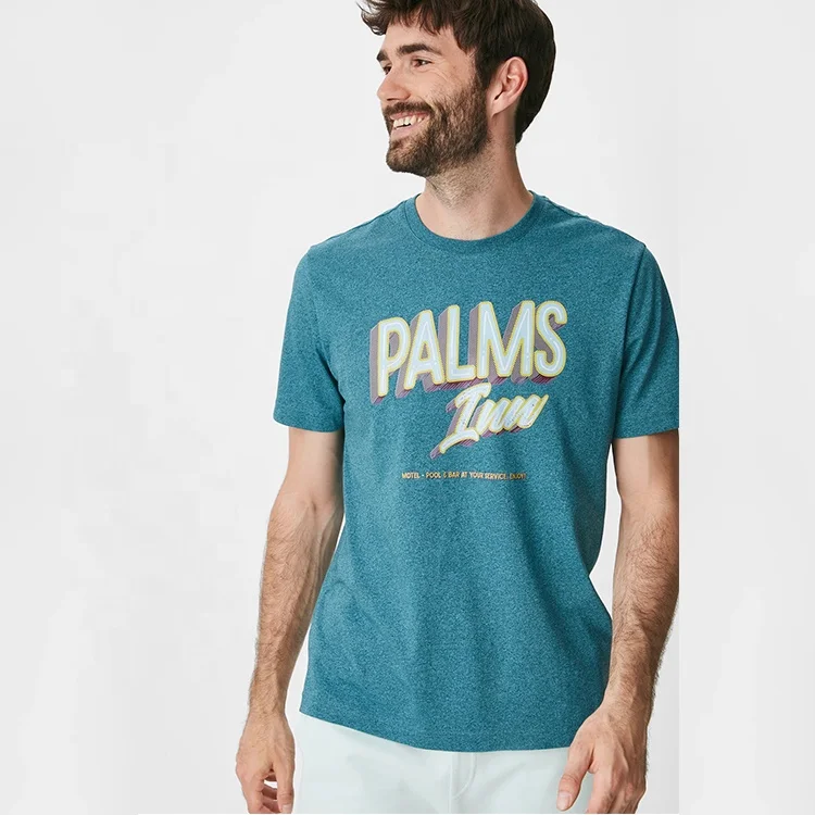 OEM Wholesale Custom Print Men Clothing Positioned Print Graphic t shirts for men