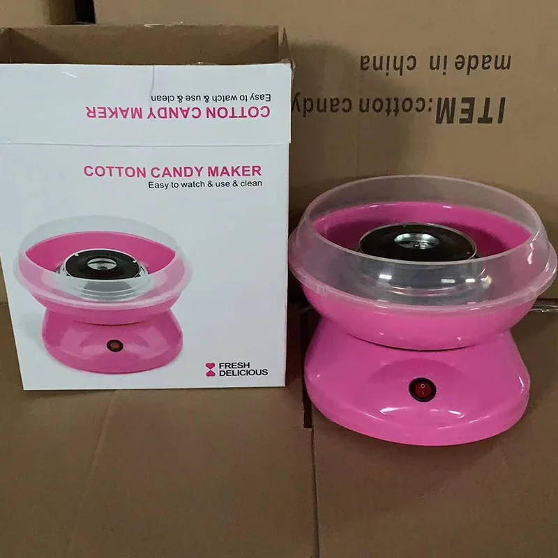 Pink Mini Home Use CE FCC Automatic Electric Marshmallow Floss Sugar Making Cotton Candy Machine For