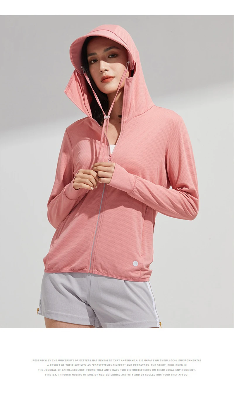 New trendy custom logo women sunscreen shirt hoodie sun block coats Cloak style uv jacket