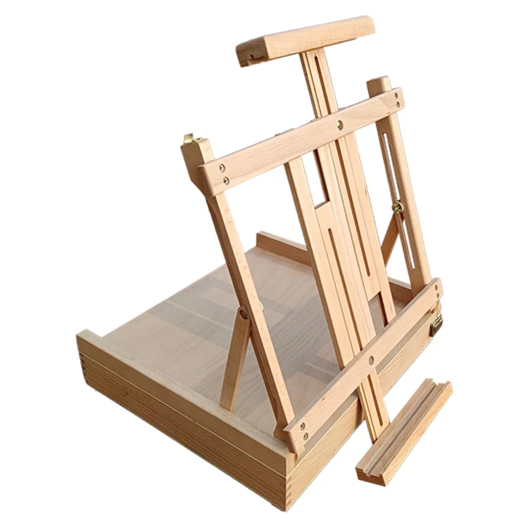 China Supplier Wholesale Natural Movable Easel Wooden Sketch Box Tabletop Easel Box