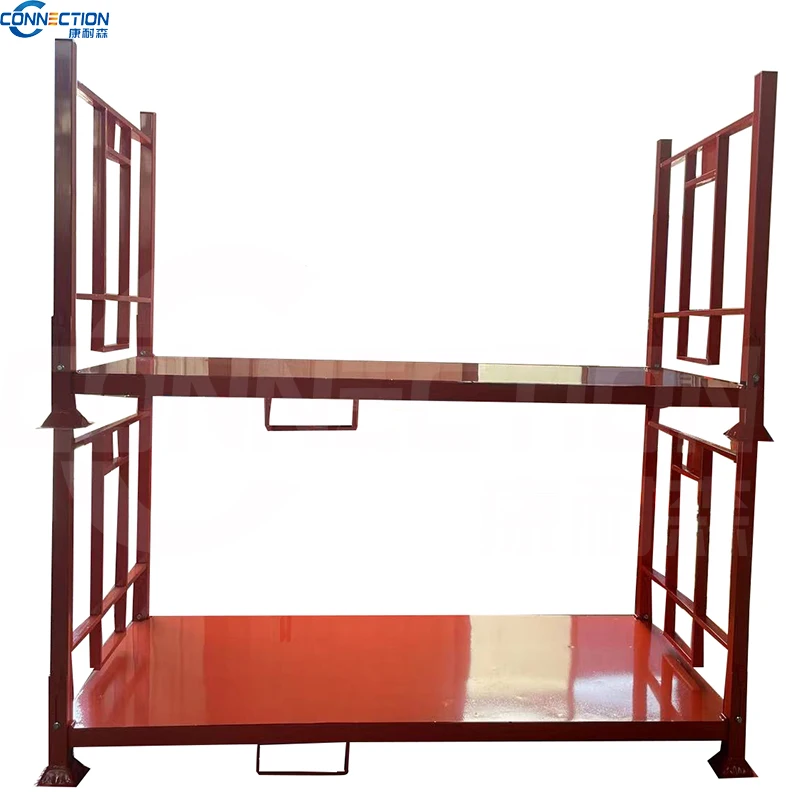 Collapsible steel sheet base stillage metal stackable rack