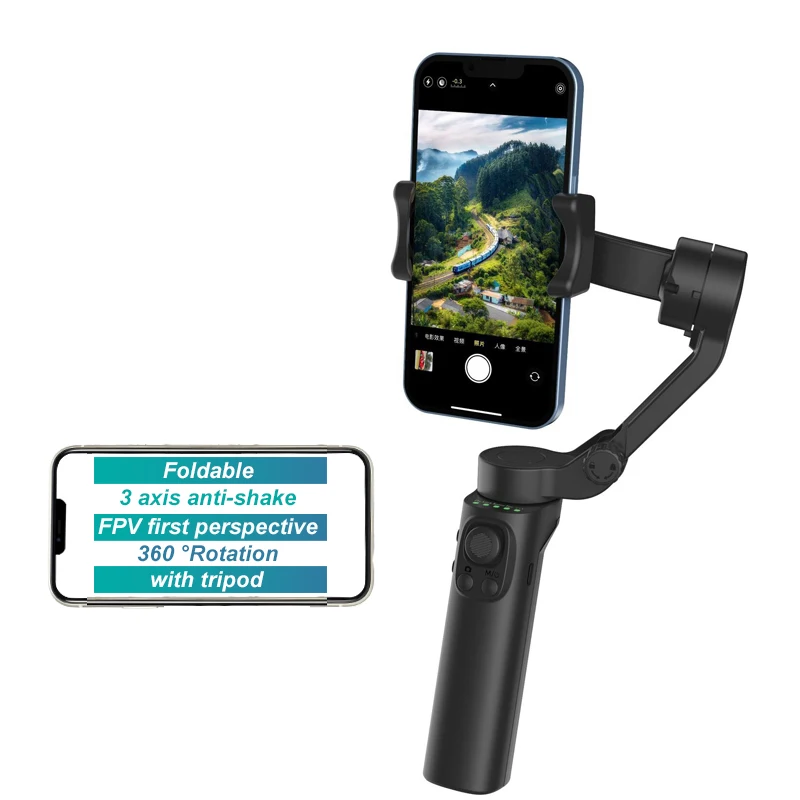2024 New F5plus Gimbal with FPV Perspective and Small Easy Carry Design for Smartphone Use