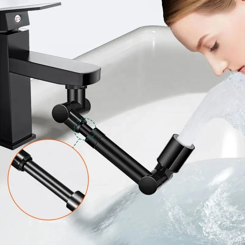 multifunctional water boori faucet extender 1080 degree metal universal rotating swivel faucet extender aerator black aluminium