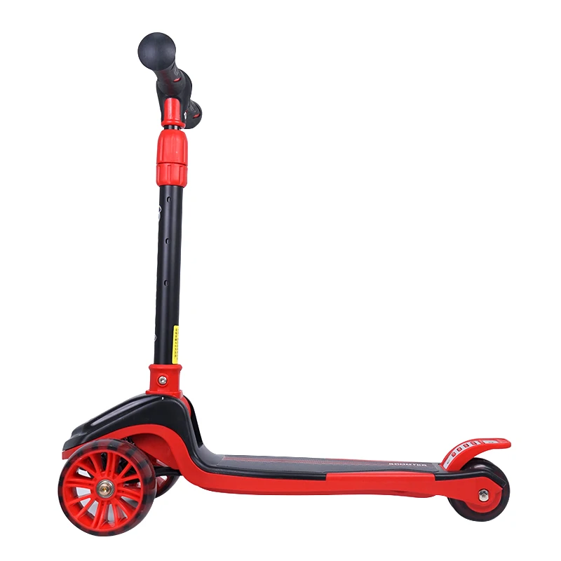 Factory high strength big flashing wheels double rear wheels kids kick scooter for out sports