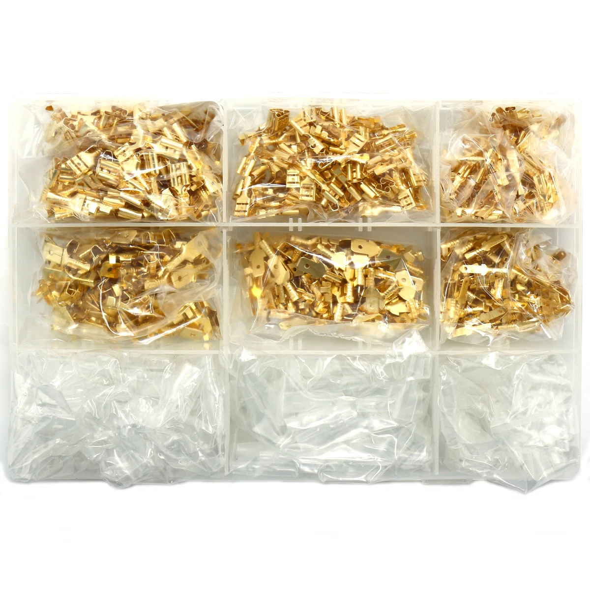 Plug spring connector spade type quick crimp terminals 900PCS boxed male female 2.8mm4.8mm6.3mm with insulation sheath