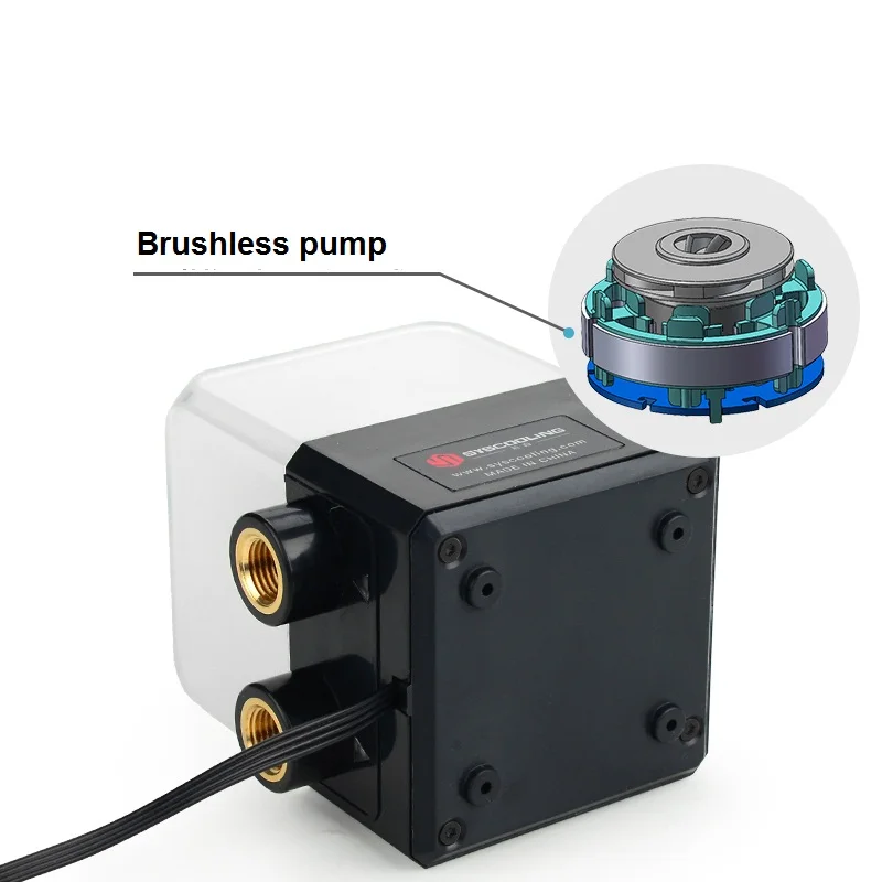 Syscooling P75A Water Pump DC12V Maximum Flow Lift 7 Meters 720L/H Water pump Support Combo Reservoir