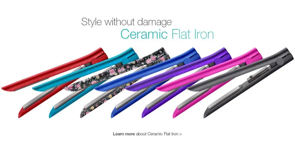  Portable Led Display Flat Iron Professional 2 In 1 purple Hair
