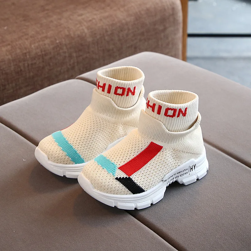2021 autumn boys and girls  flying woven kids socks shoes  outdoor toddler