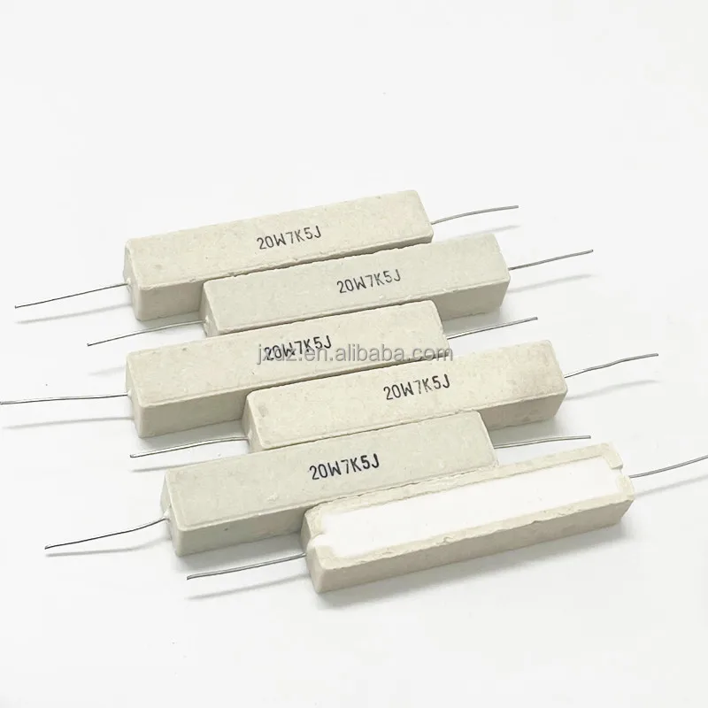 Cement Resistor 20W 30R 47R 100R 150R 300R 510R 750R 1K 4.7K 12K 20K ohm Axial Type Ceramic Resistor With Leads